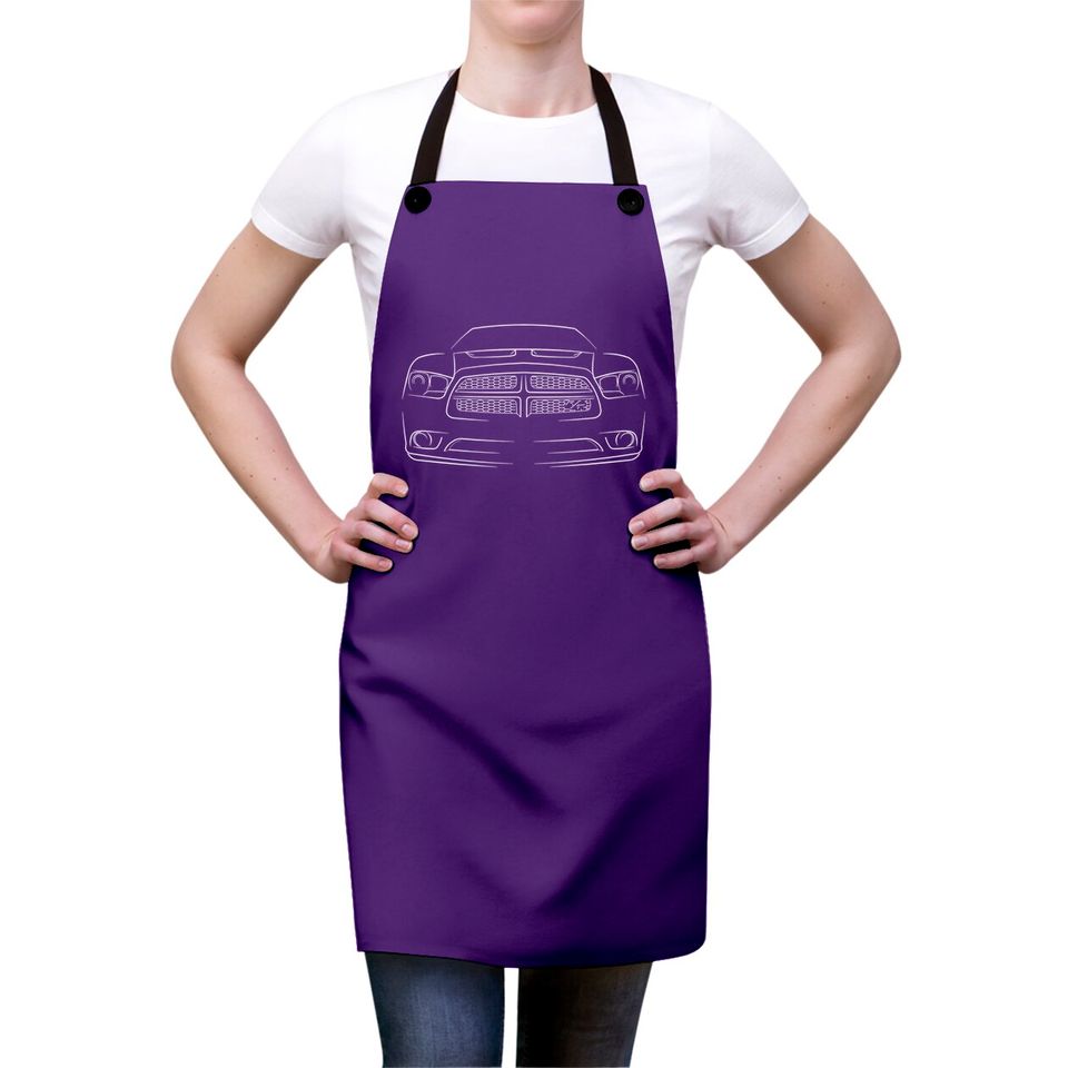 2013 Dodge Charger R/T - front Stencil, white - Charger - Aprons