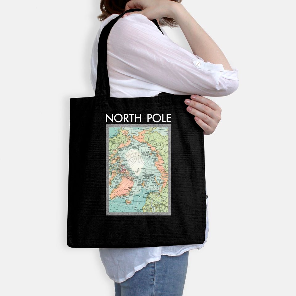 North Pole Vintage Map - North Pole - Bags