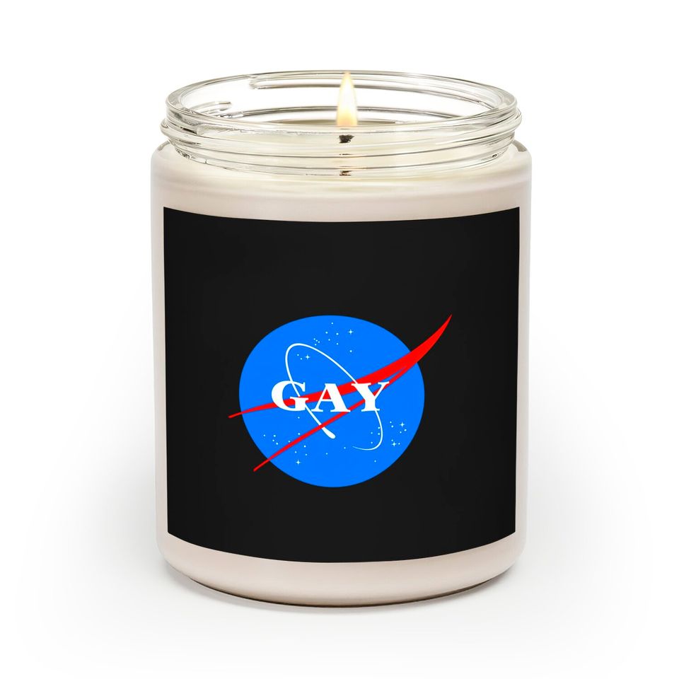 Gay NASA Logo Space Gay Geek Pride - Gay - Scented Candles
