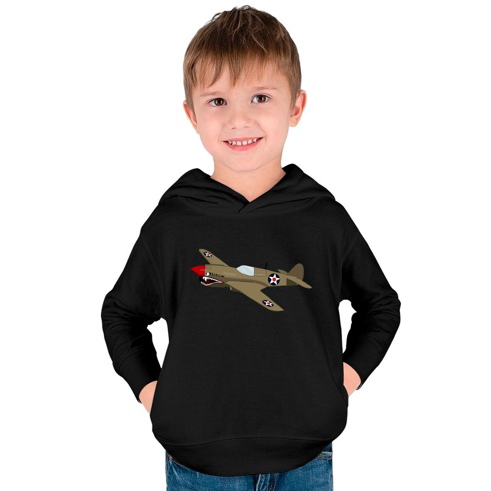 Flying Tiger (Large Design) - Ww2 Plane - Kids Pullover Hoodies