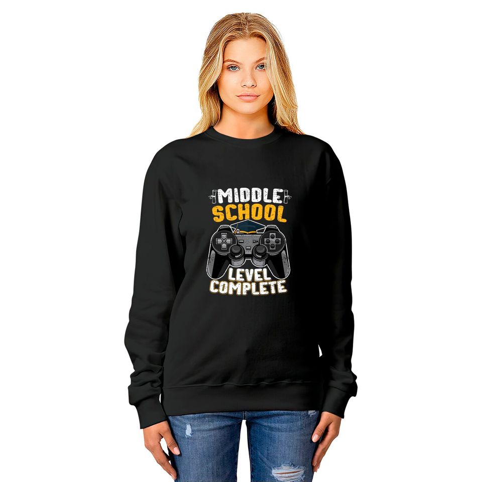 Middle School Level Complete Gamer Graduation - Middle School Level Complete - Sweatshirts