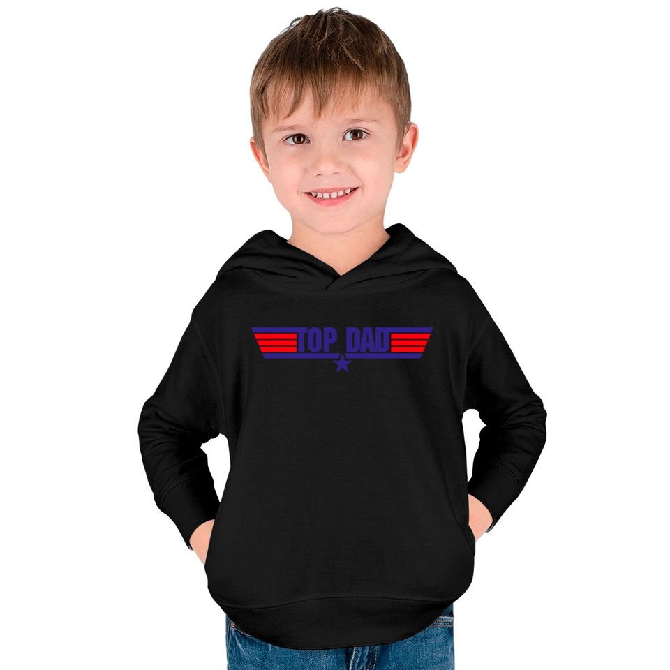 Top Dad I Vintage Fathers Day Dad Daddy Design - Top Dad - Kids Pullover Hoodies