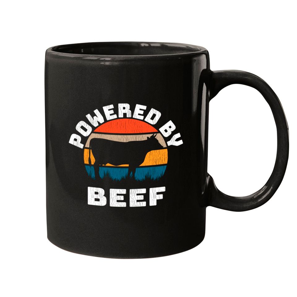 Powered by Beef. Brisket, Ribs Steak doesn't matter we eat all the BBQ Meat - Powered By Beef - Mugs
