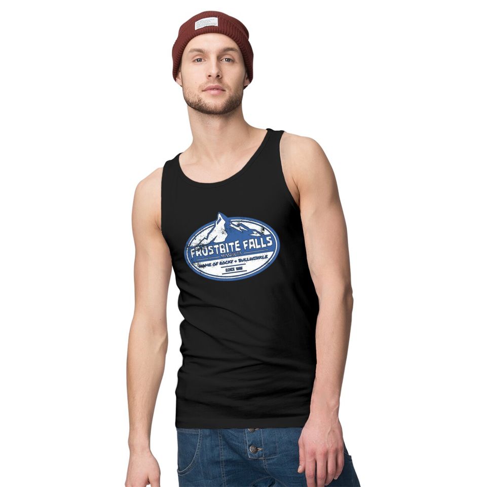 Frostbite Falls, distressed - Rocky And Bullwinkle - Tank Tops