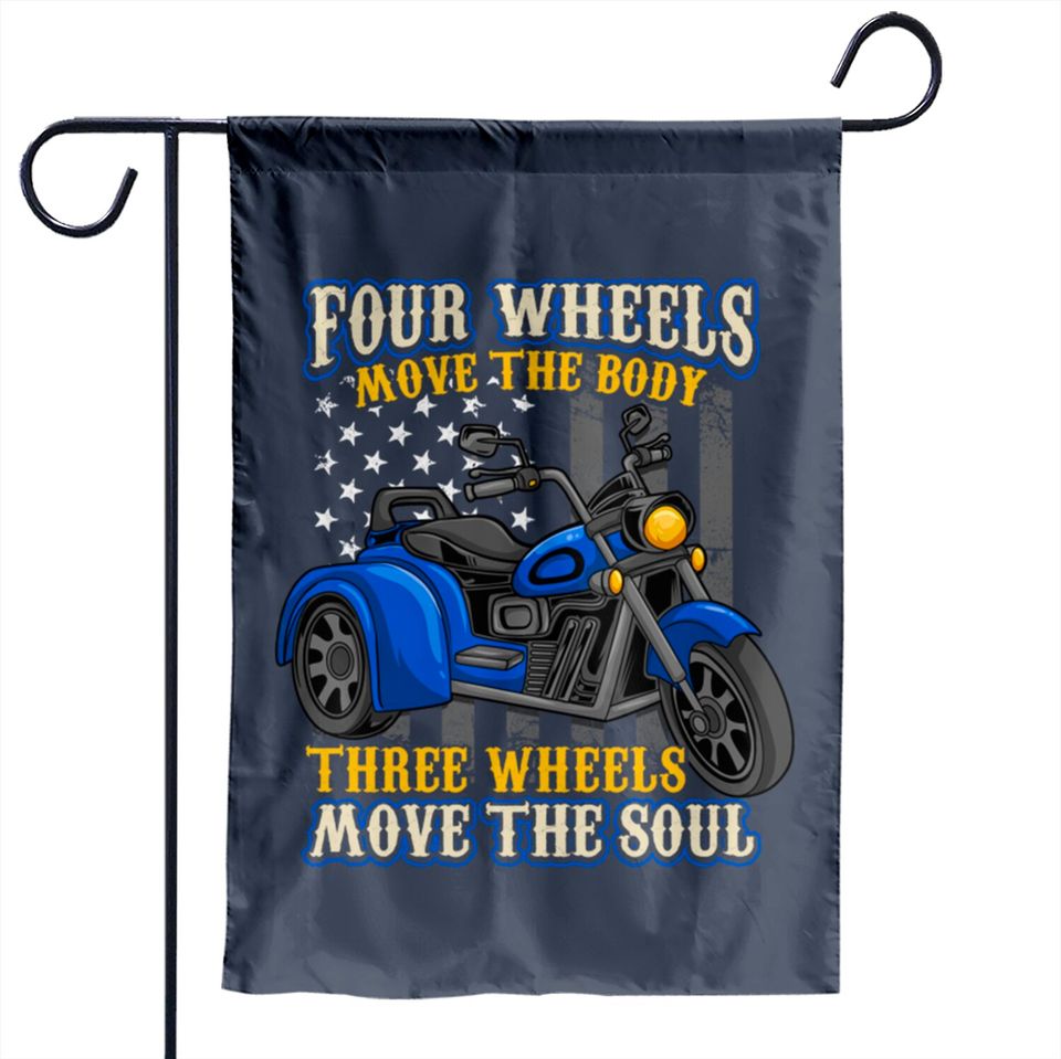 Trike Three Wheels Motorcycle Biker - Trike - Garden Flags