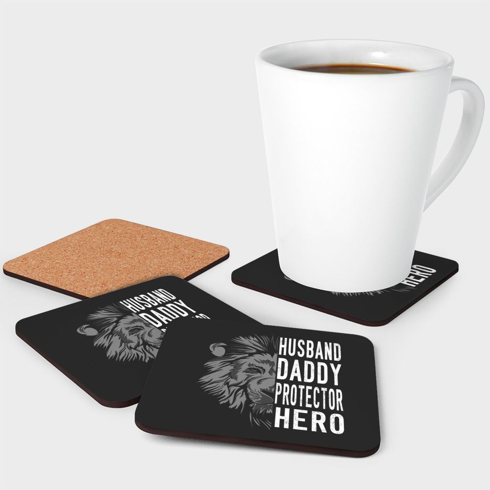 husband daddy protective hero.father's day gift - Husband Daddy Protector Hero - Coasters