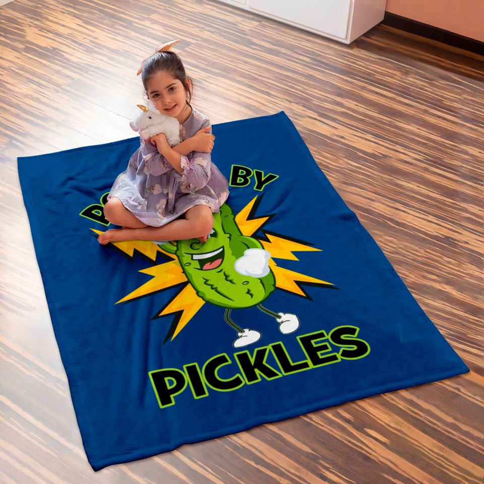 Funny Powered By Pickles Great Pickle Lover Gift Idea - Pickle - Baby Blankets
