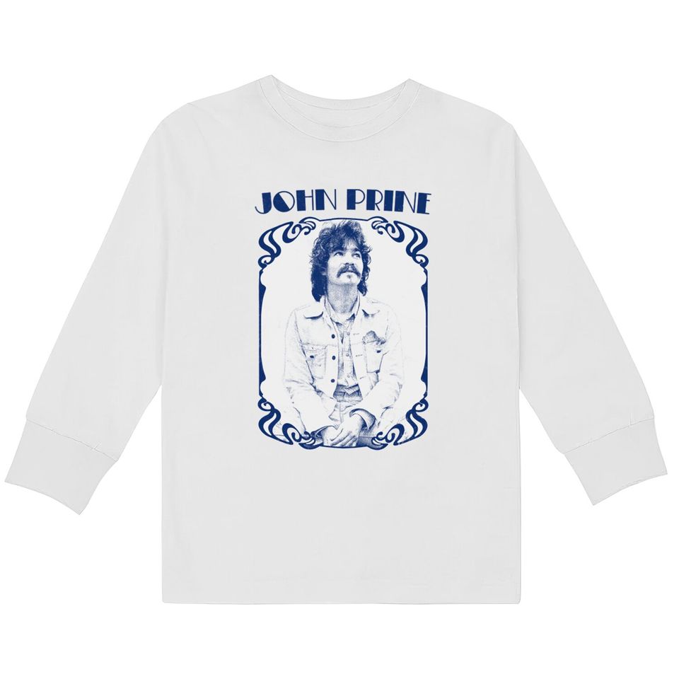 John Prine - Vintage Faded Style Fan Artwork - John Prine -  Kids Long Sleeve T-Shirts