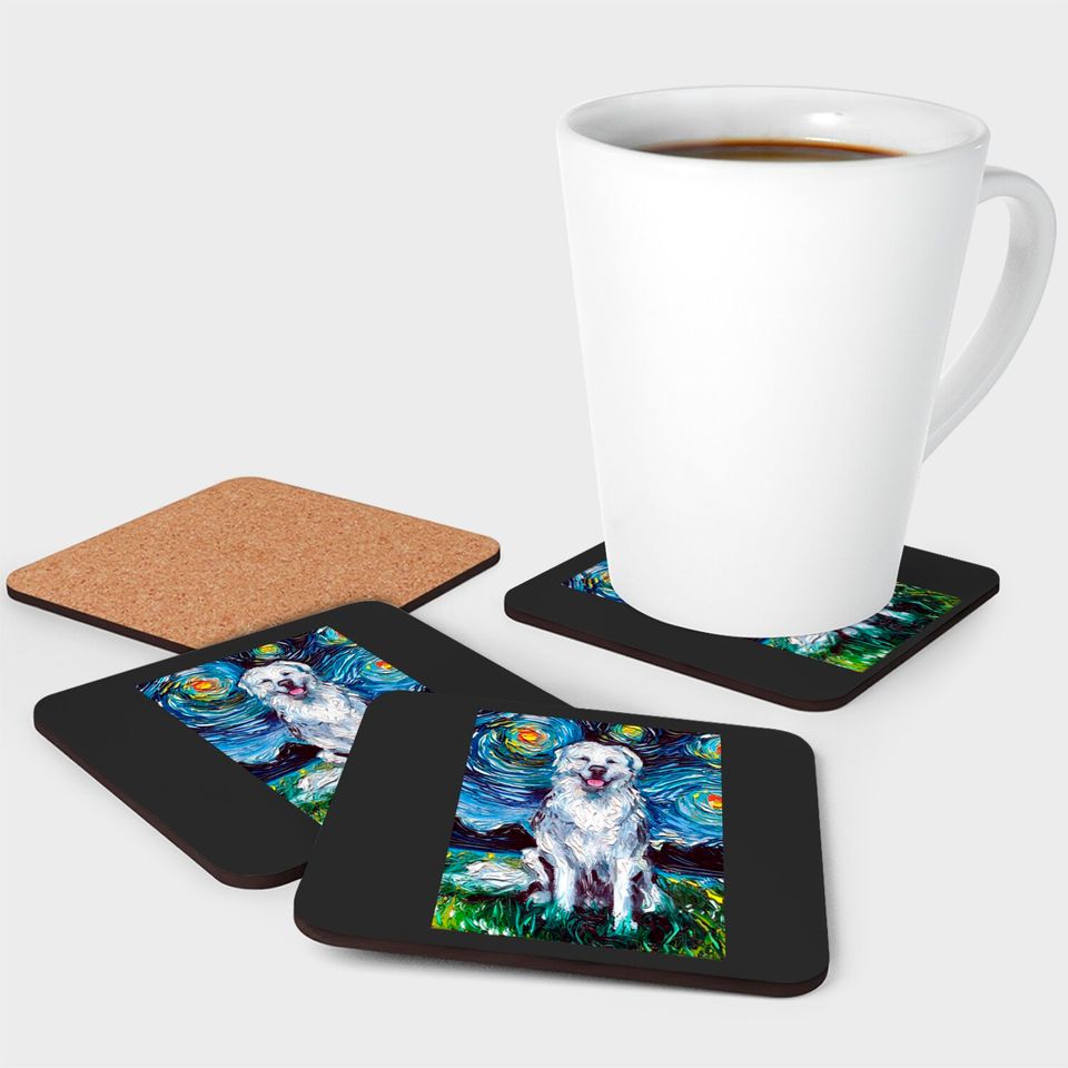 Great Pyrenees Night - Great Pyrenees - Coasters