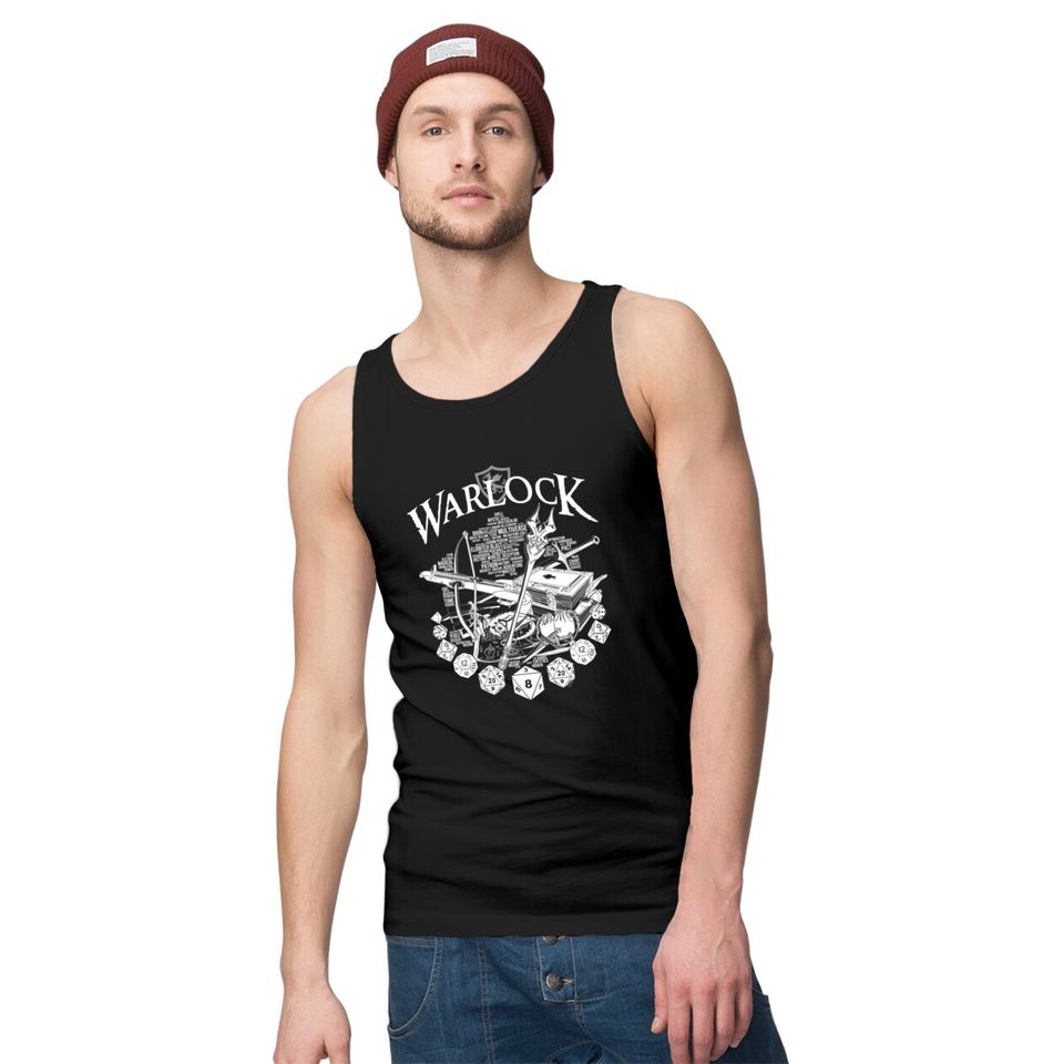 RPG Class Series: Warlock - White Version - Warlock - Tank Tops
