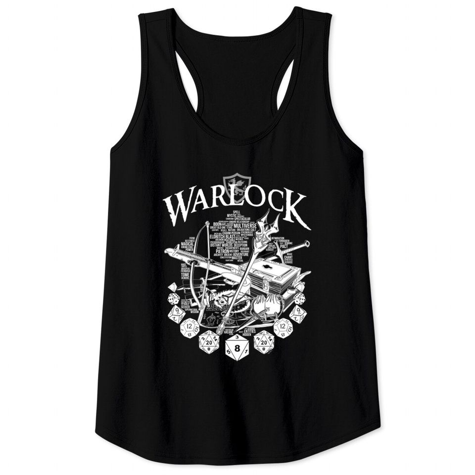 RPG Class Series: Warlock - White Version - Warlock - Tank Tops