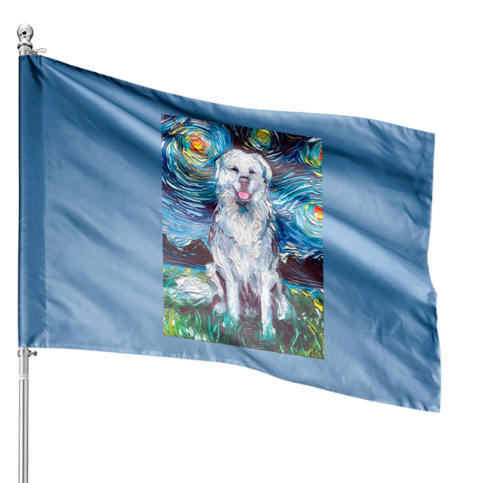 Great Pyrenees Night - Great Pyrenees - House Flags