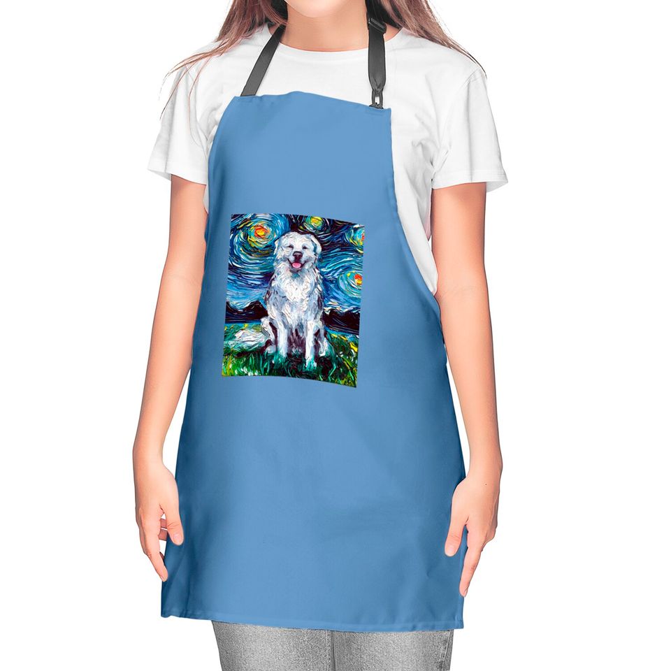 Great Pyrenees Night - Great Pyrenees - Kitchen Aprons