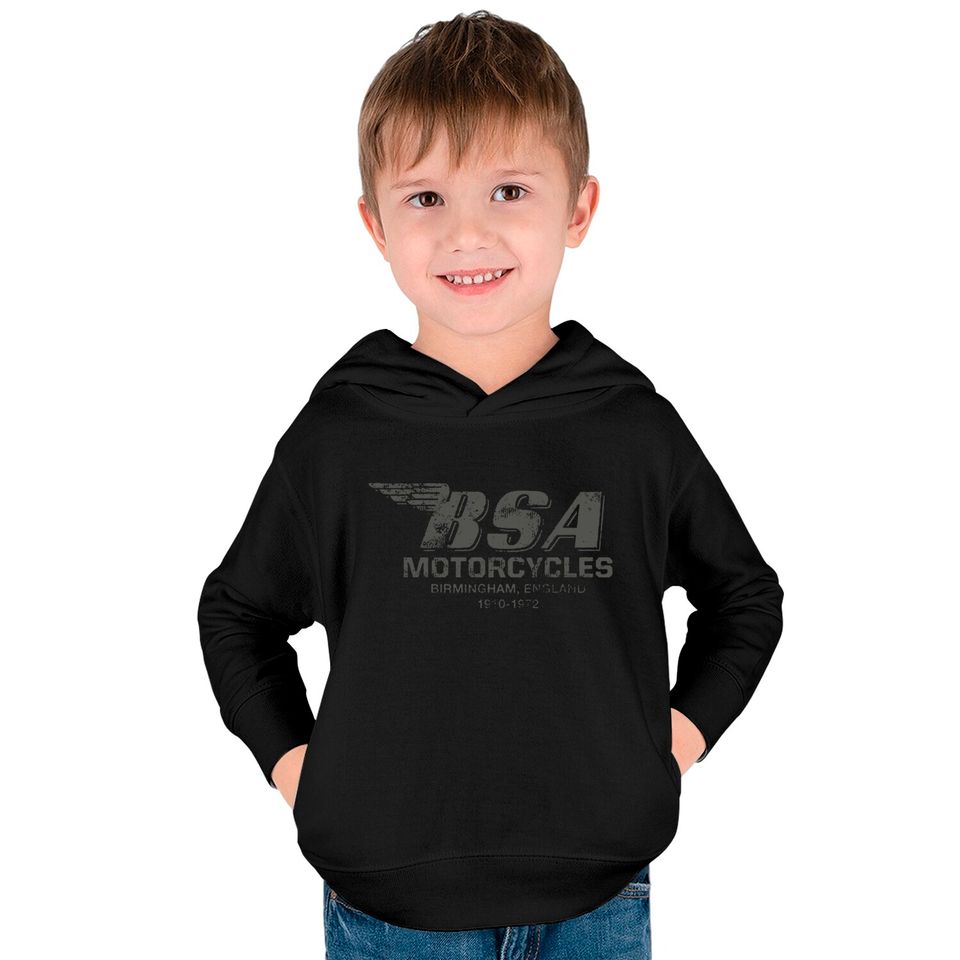 BSA Birmingham Logo British Motorcycles Tee Kids Pullover Hoodies