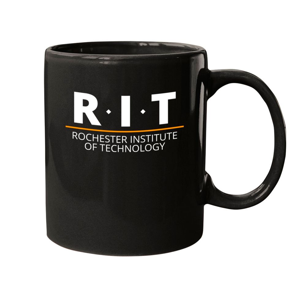 R.I.T | Rochester Institute of Technology (Dot, White, Orange Bar) - Rit - Mugs