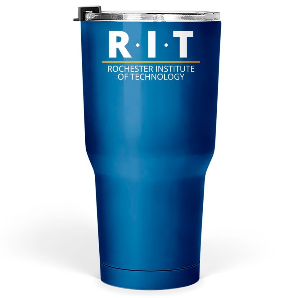 R.I.T | Rochester Institute of Technology (Dot, White, Orange Bar) - Rit - Tumblers 30 oz