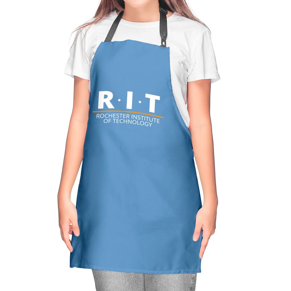 R.I.T | Rochester Institute of Technology (Dot, White, Orange Bar) - Rit - Kitchen Aprons
