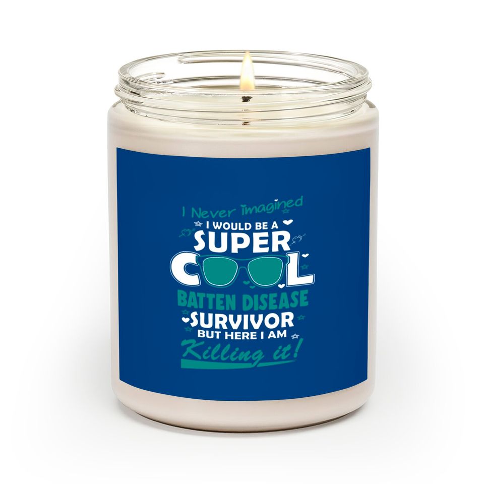 Batten Disease Awareness Super Cool Survivor - In This Family No One Fights Alone - Batten Disease Awareness - Scented Candles