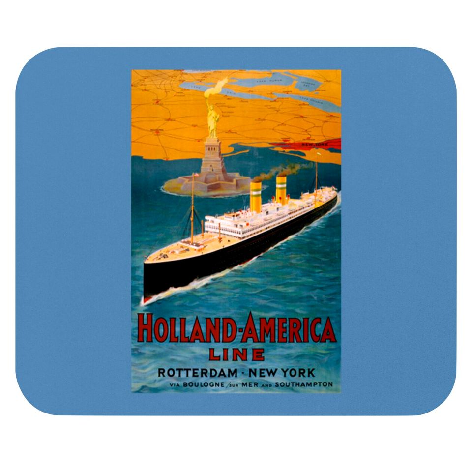 Vintage Travel Poster USA Holland America Line - Holland - Mouse Pads