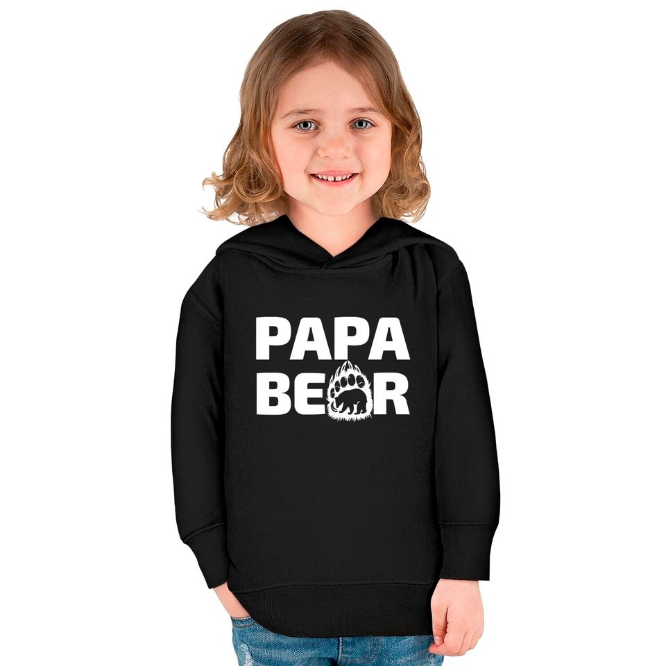 papa bear - Papa Bear Father Day Gift Idea - Kids Pullover Hoodies