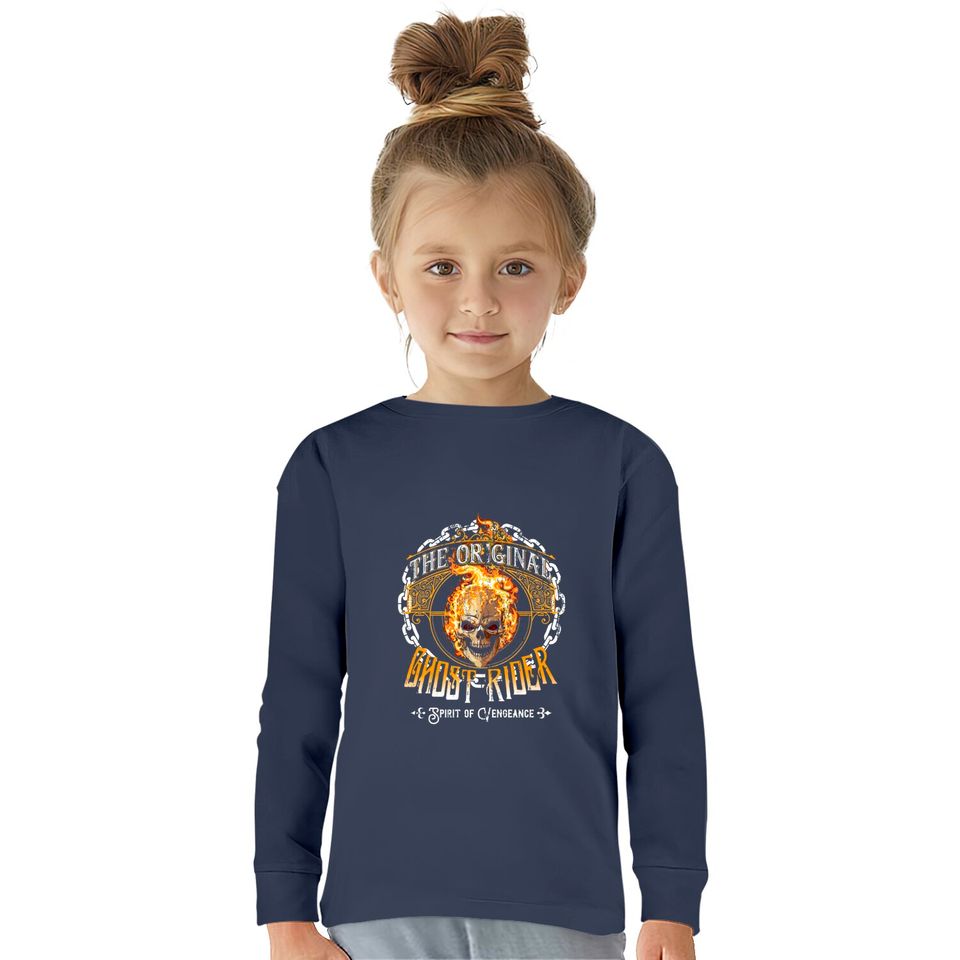 The Original Ghost Rider, distressed - Ghost Rider -  Kids Long Sleeve T-Shirts