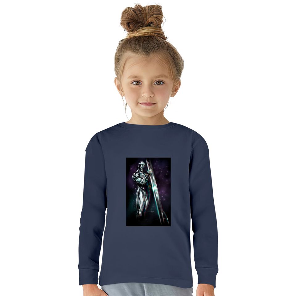 Silver Surf - Silver Surfer Marvel -  Kids Long Sleeve T-Shirts