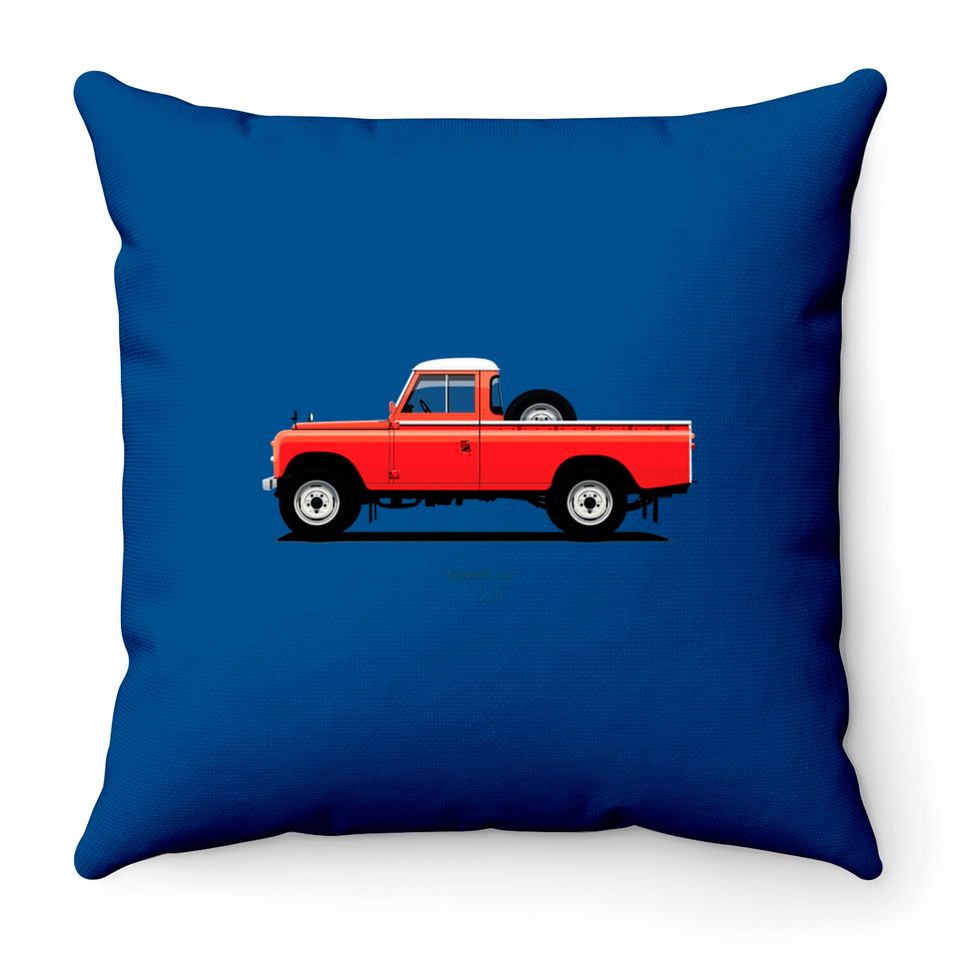Series 3 PickUp 109 Red - Land Rover - Throw Pillows