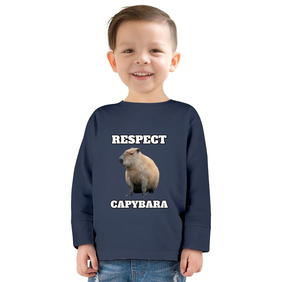 Respect Capybara - Respect Capybara -  Kids Long Sleeve T-Shirts
