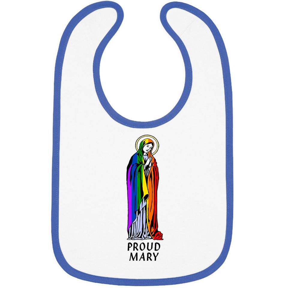 Mother Mary Bib, Mother Mary Gift, Christian Bib, Christian Gift, Proud Mary Rainbow Flag Lgbt Gay Pride Support Lgbtq Parade Bibs
