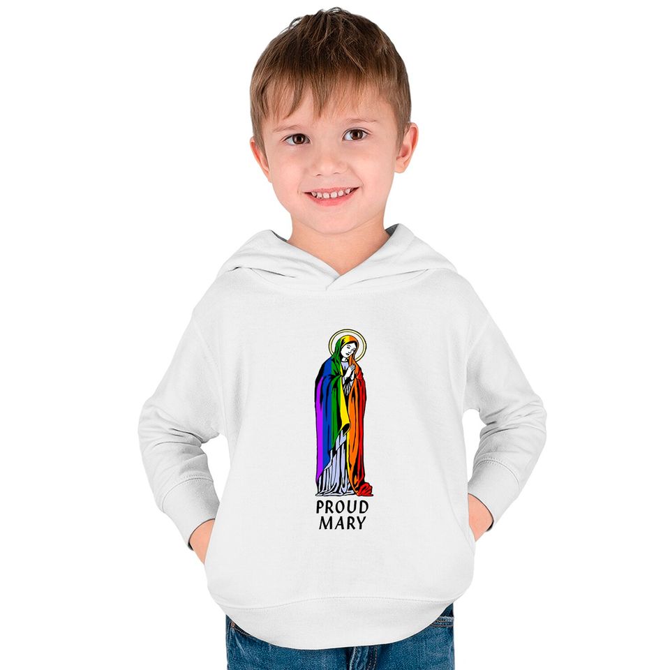 Mother Mary Shirt, Mother Mary Gift, Christian Shirt, Christian Gift, Proud Mary Rainbow Flag Lgbt Gay Pride Support Lgbtq Parade Kids Pullover Hoodies