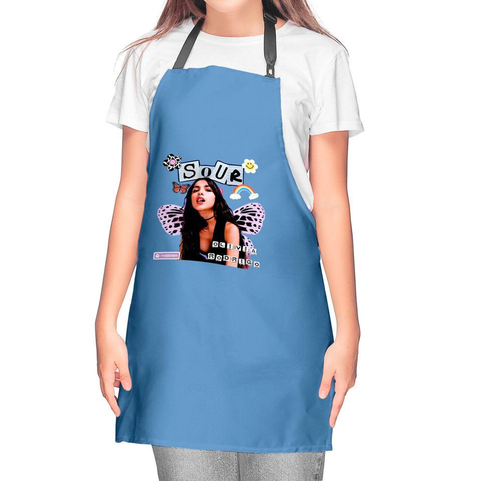 Olivia Sour Album Kitchen Apron, Olivia Rodrigo Sour Tour 2022, Music Kitchen Aprons