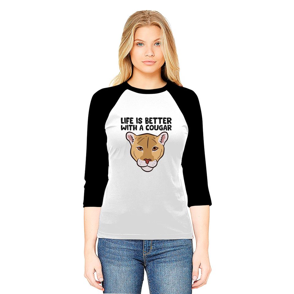 Funny Cougars Lover Life Is Better With Cougar Baseball Tees