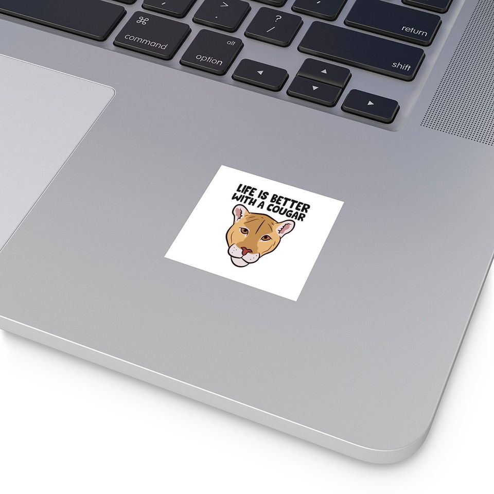 Funny Cougars Lover Life Is Better With Cougar Stickers