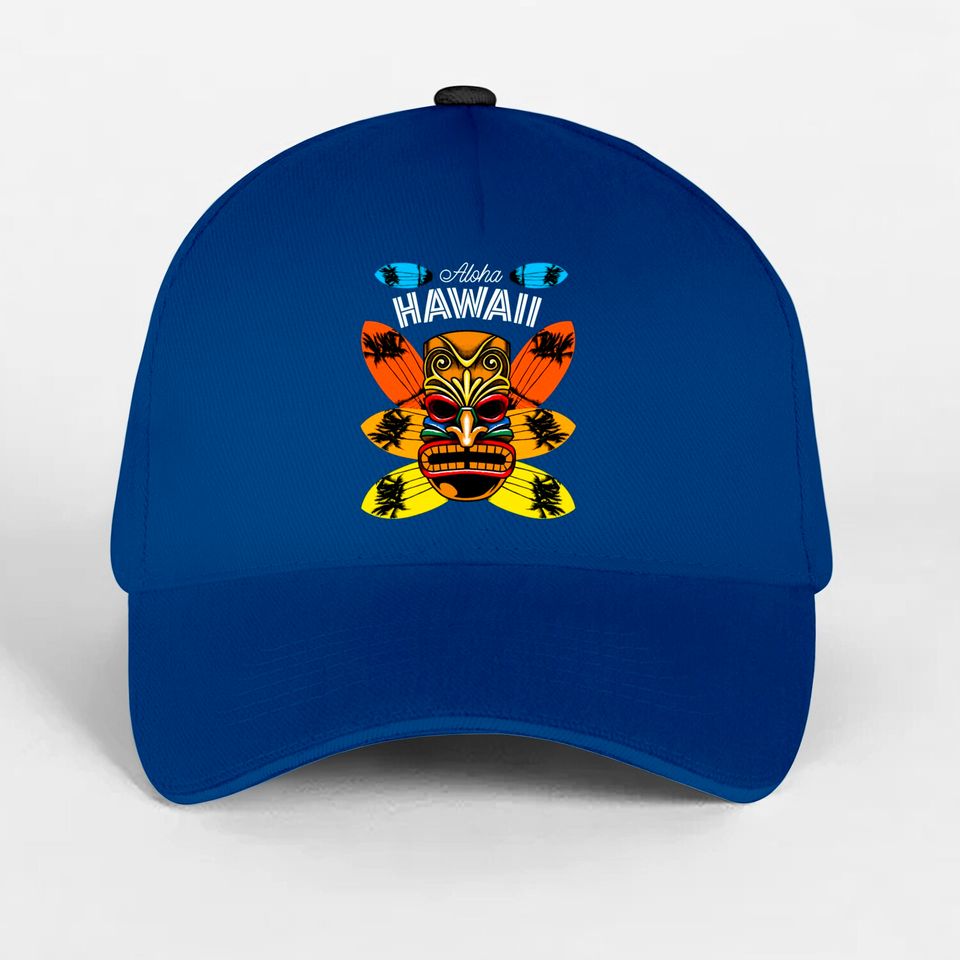Aloha - Hawaii Tiki And Surfboards Baseball Caps Luau