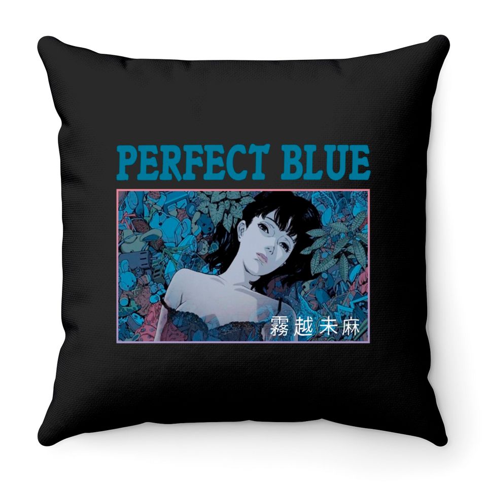 PERFECT BLUE Mima Kirigoe Throw Pillows