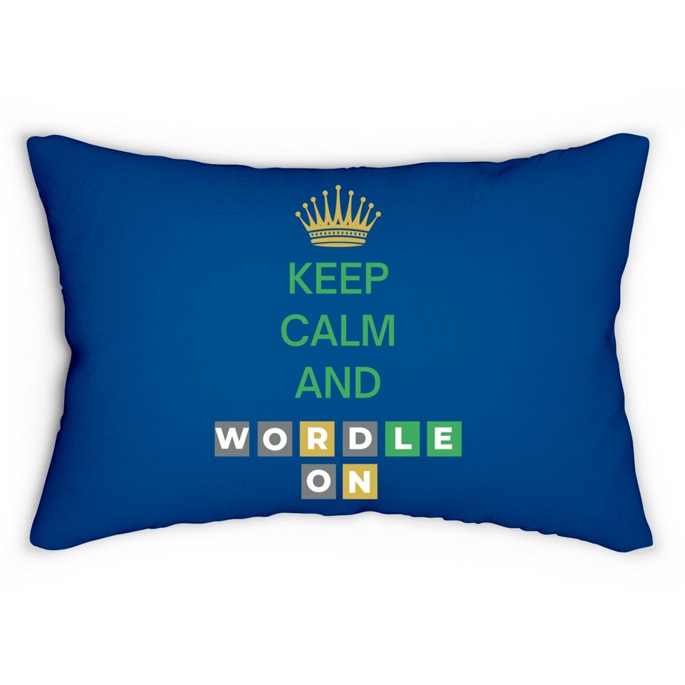 Keep Calm And Wordle On | Wordle Player Gift Ideas Lumbar Pillows
