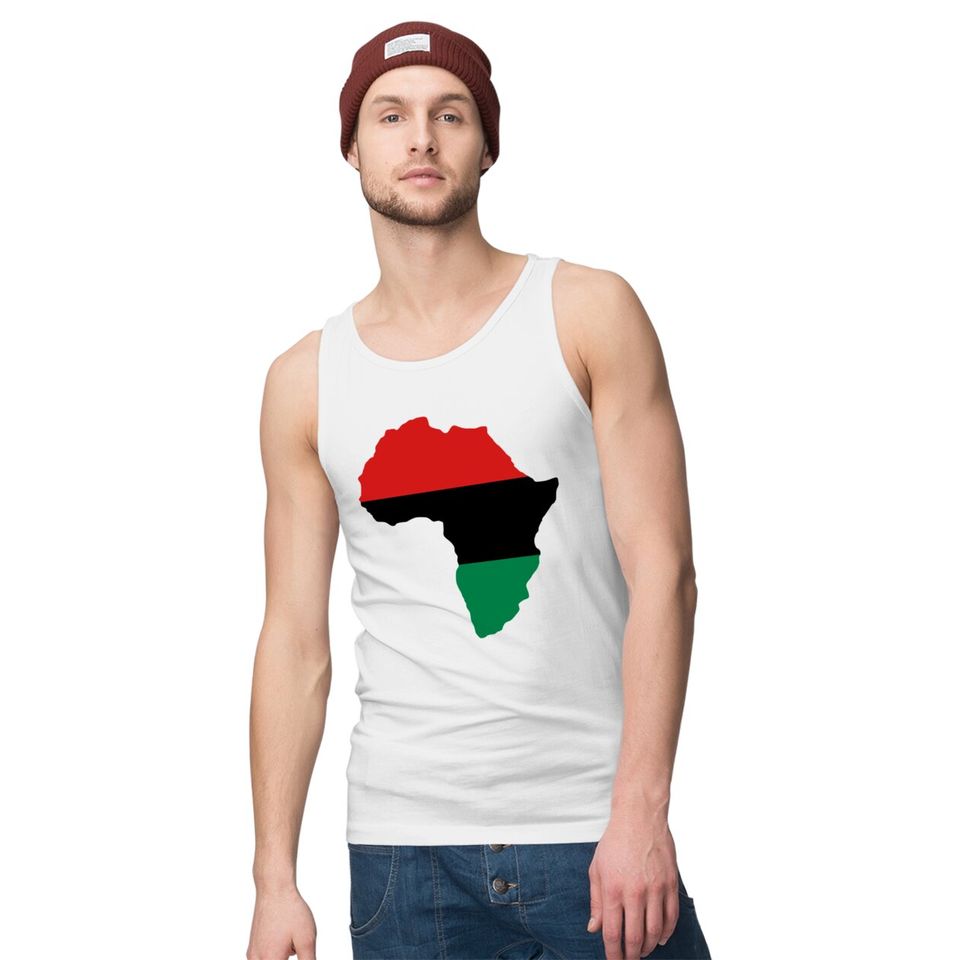 Red, Black & Green Africa Flag Tank Tops