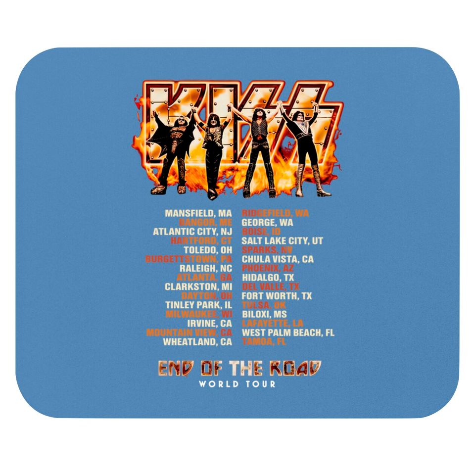 KISS End Of The Road World Tour Tank Tops, Kiss Tour Dates Mouse Pads, Kiss Rock Band Tank Tops