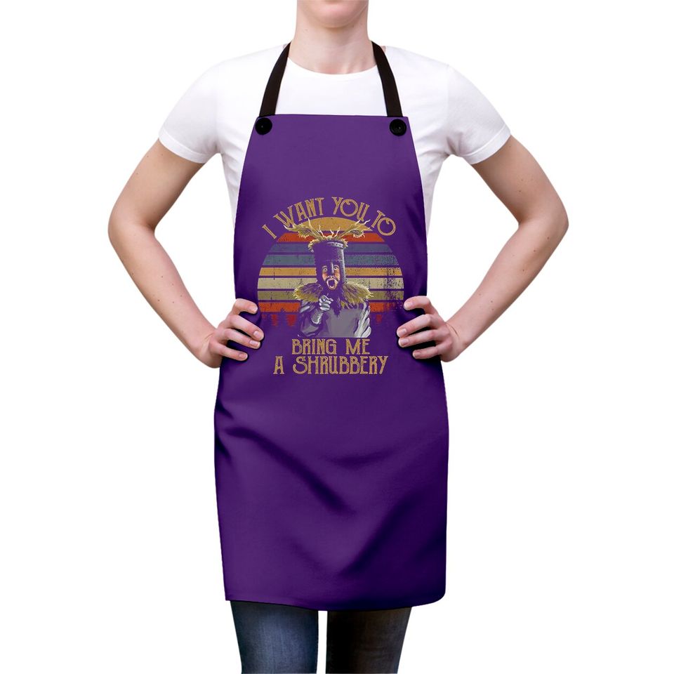 I Want You To Bring Me A Shrubbery Vintage Aprons, Monty Python Apron