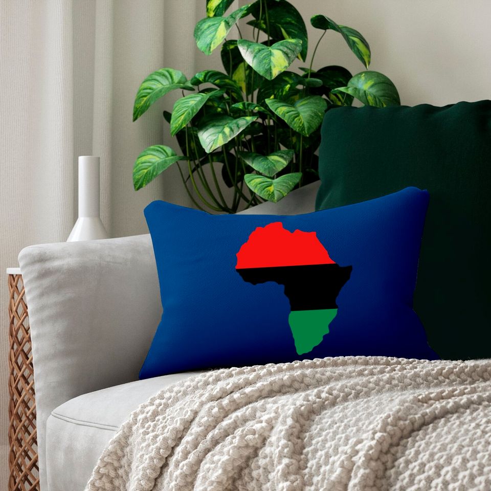 Red, Black & Green Africa Flag Lumbar Pillows