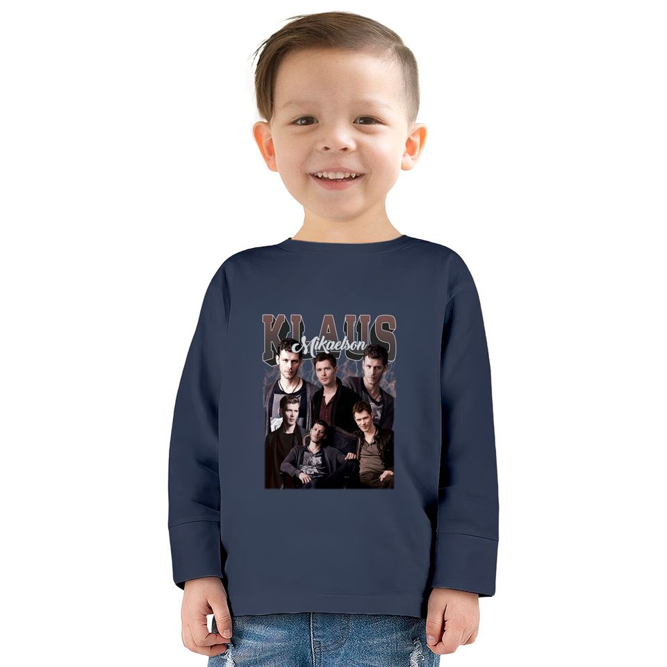 Klaus Mikaelson Shirt The TV Series  vintage 90's Trending Tee  Kids Long Sleeve T-Shirts