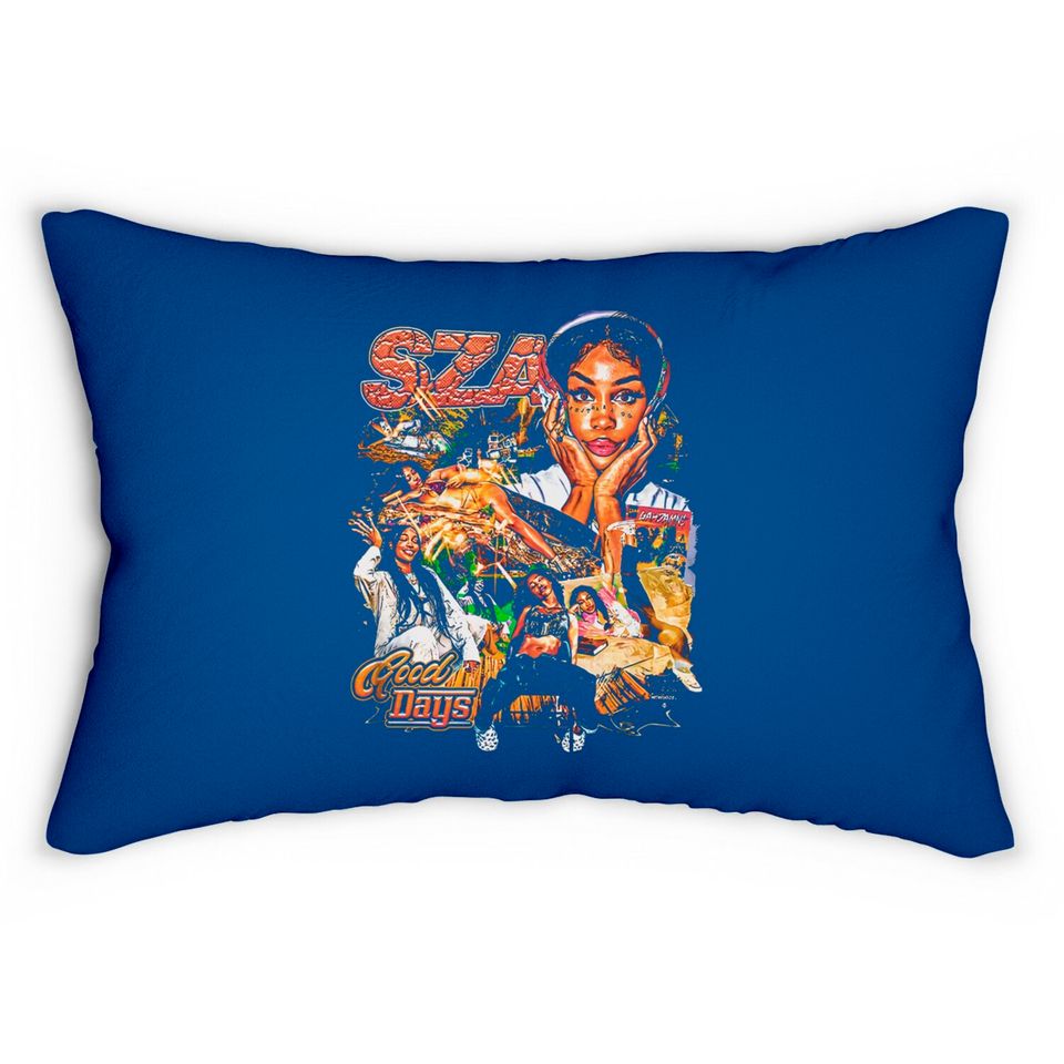 SZA Lumbar Pillow, SZA Printed Graphic Lumbar Pillow, Sza Good Days Lumbar Pillows, RAP Hip-hop Lumbar Pillows, Vintage Lumbar Pillow