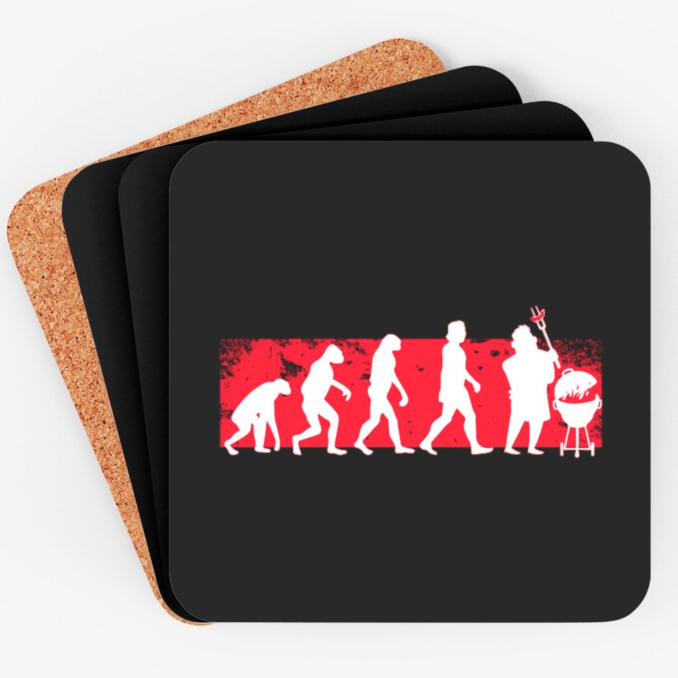Grill Evolution BBQ Grilling Meat Gift For Dad Coasters