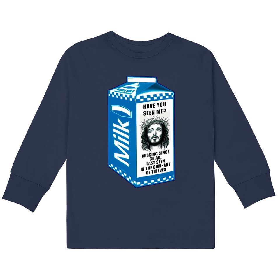 Milk Carton Jesus  Kids Long Sleeve T-Shirts