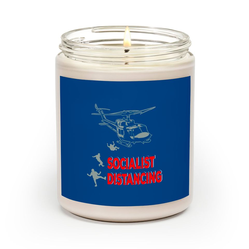 Funny Pilot Socialist Distancing Helicopter Gifts Scented Candles