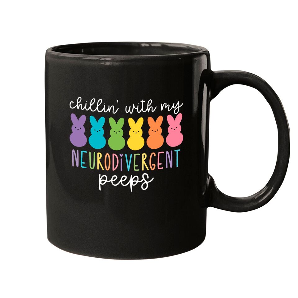 Chillin With My Neurodivergent Peeps Mugs, Special Education Mug, Autism Mug, Awareness Day Mug, Autism Mom Mug, Autistic Mug