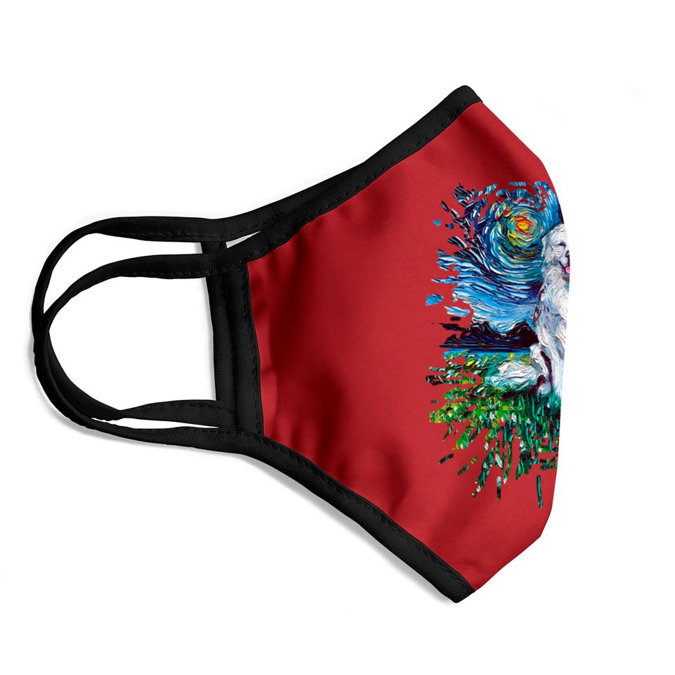 Great Pyrenees Night (splash version) - Great Pyrenees - Face Masks