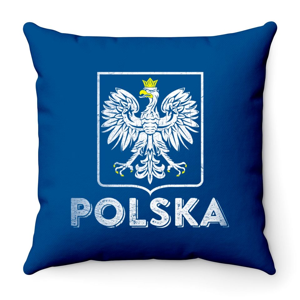 Polska Retro Style Throw Pillow Poland Throw Pillows Polish Soccer Throw Pillow