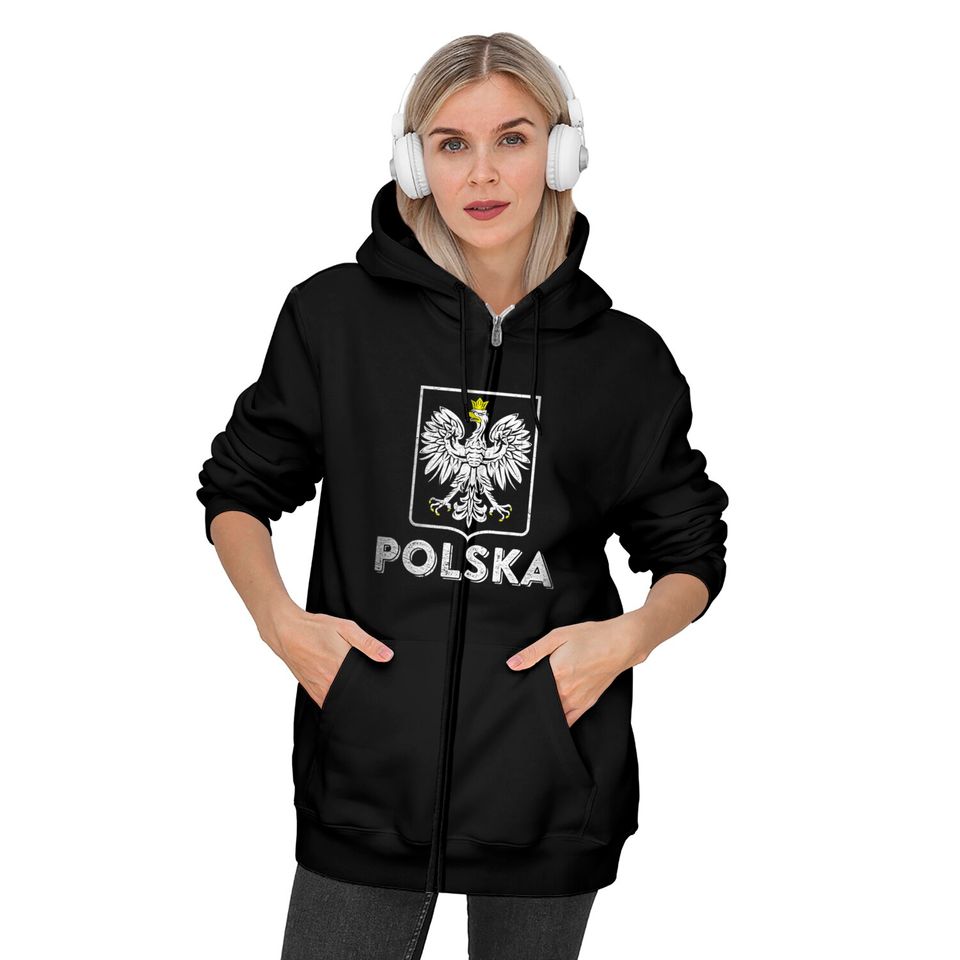 Polska Retro Style Tee Poland Zip Hoodies Polish Soccer Shirt