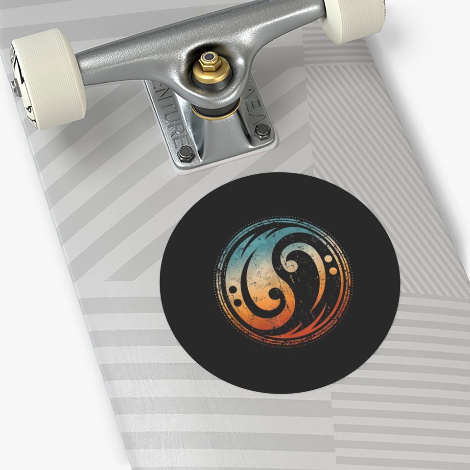 Bass Guitar Clef Yin Yang Vintage Stickers